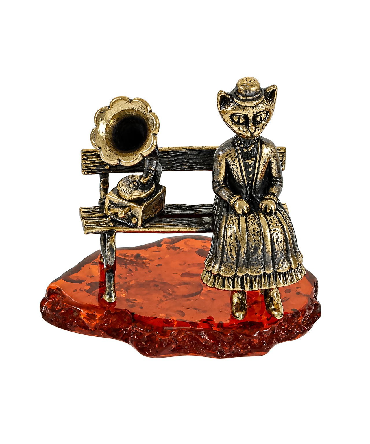 картинка Кошка с патефоном 3642 от магазина El Corazon