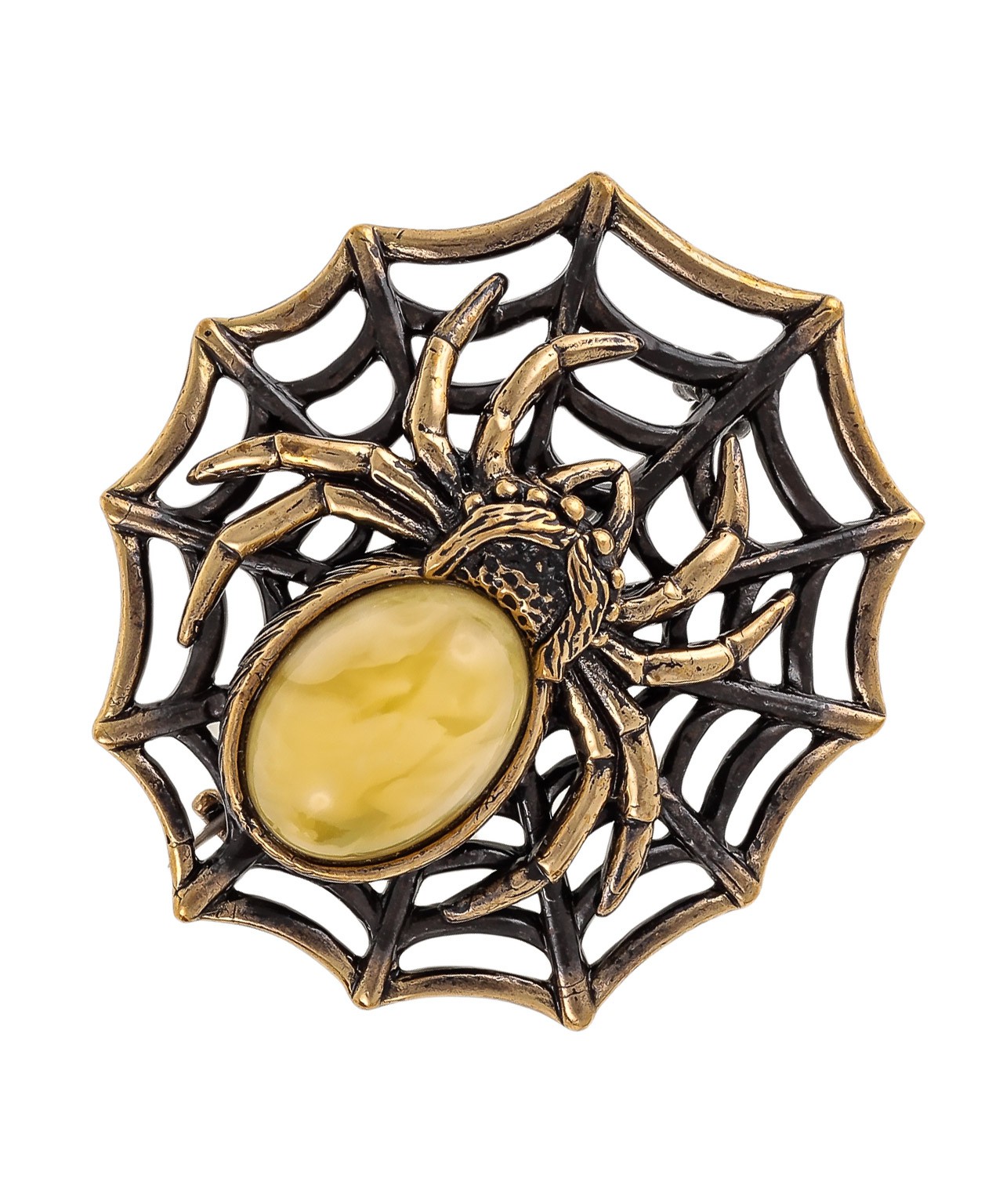 картинка Брошь Паук Домовенок 1687.4-Б, белая от магазина El Corazon