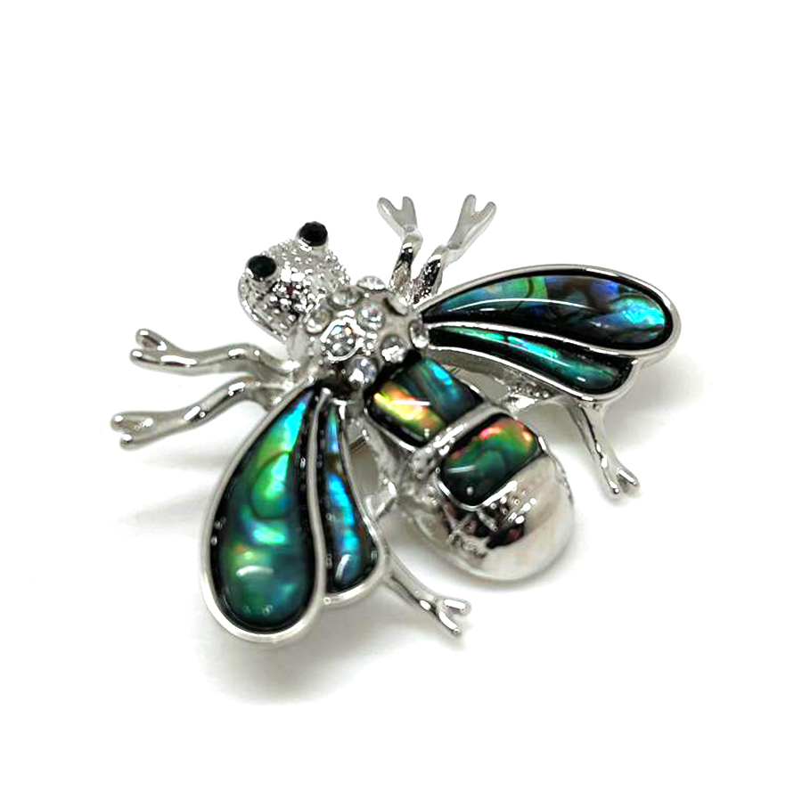 картинка BR0498 Брошь-подвеска  "Муха-цокотуха" с перламутром (Гелиотис)   от магазина El Corazon