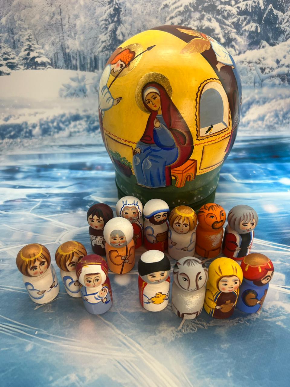 картинка Музыкальная шкатулка - матрёшка «Благая весть, Рождество Христово» MD-001 от магазина El Corazon