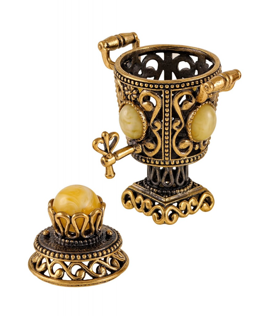 картинка Самовар Ажурный Большой 2279-Б, белый от магазина El Corazon