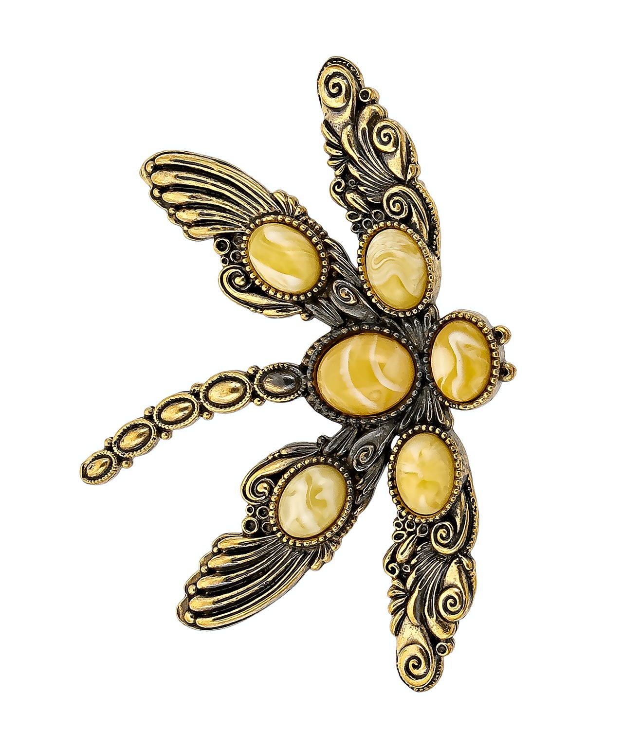 картинка Брошь Стрекоза Марселла 663.4-Б, белая от магазина El Corazon