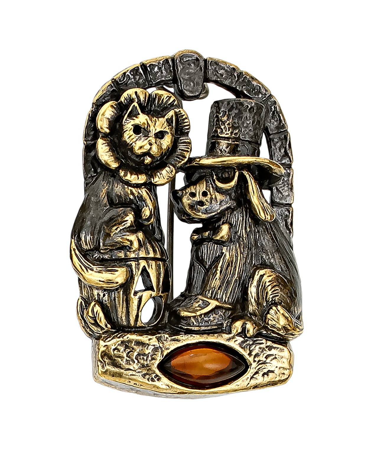 картинка Брошь Кот и Пес Хэллоуин 3344.4 от магазина El Corazon