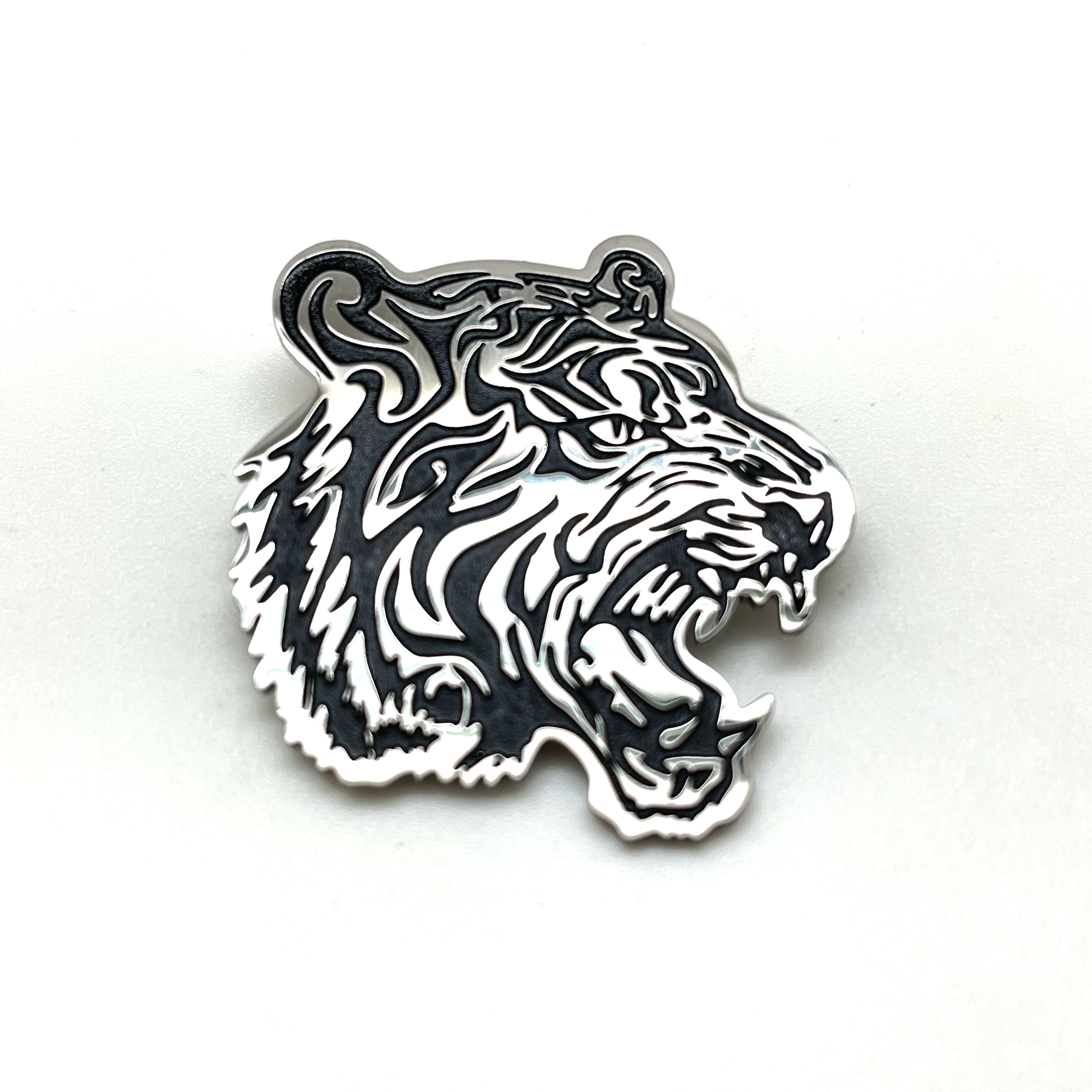 картинка br0059-А голова тигра серебро профиль  4*4,5 см  от магазина El Corazon
