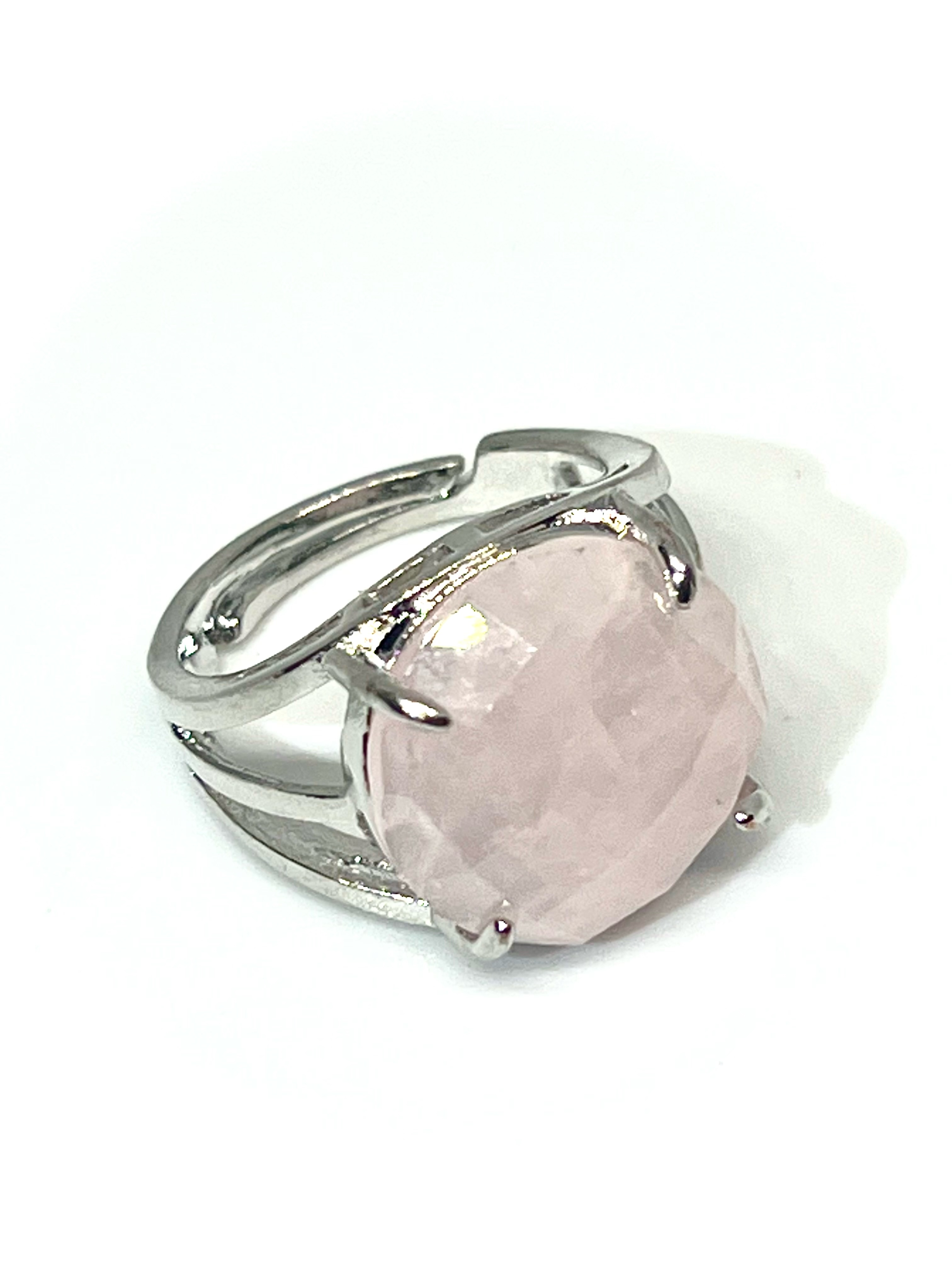 картинка Кольцо из натурального камня Розовый кварц Ring-151 от магазина El Corazon