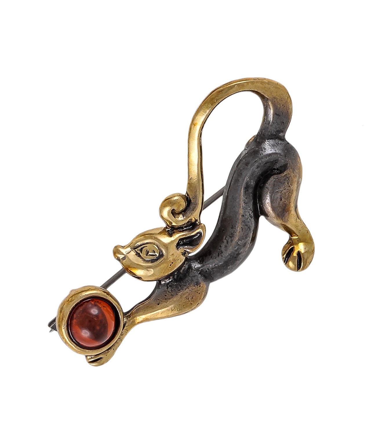 картинка Брошь Кошечка с мячиком 1714.4 от магазина El Corazon