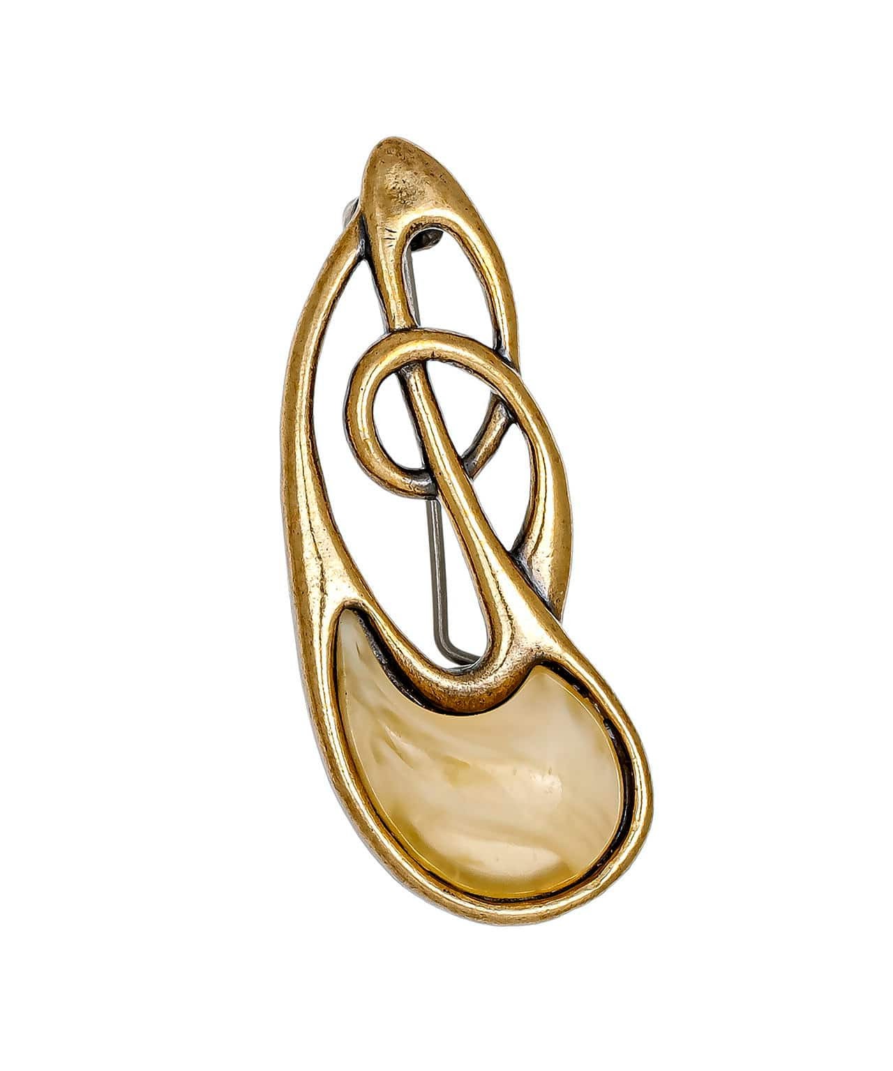 картинка Брошь Нотка Ветра 3839.4-Б, белый от магазина El Corazon