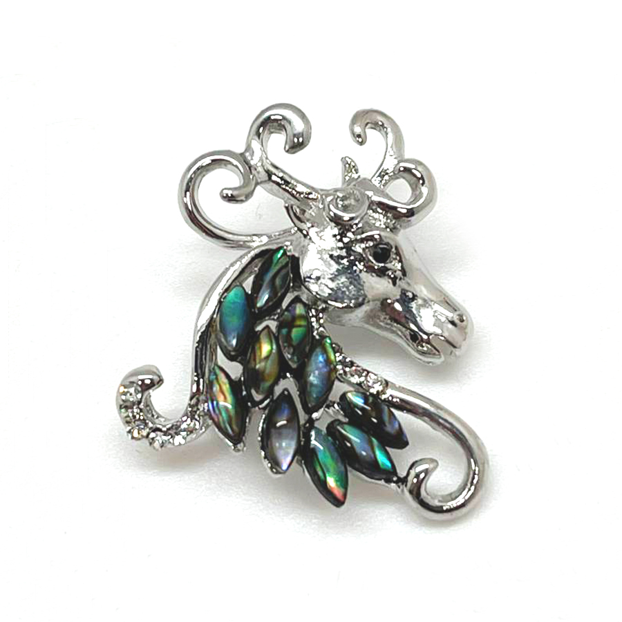 картинка BR0491 Брошь "Сказочный олень" с перламутром (Гелиотис)  от магазина El Corazon