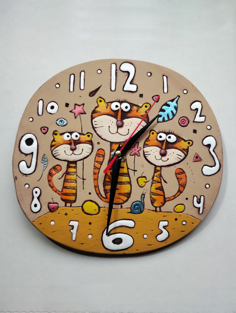 картинка Настенные часы "Тигрята" CF-Cl-265 от магазина El Corazon