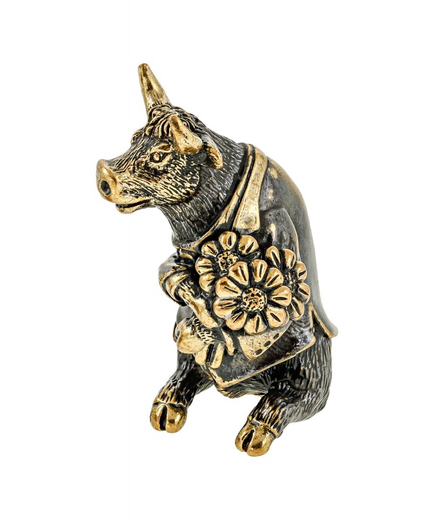 картинка Бык с букетом без подставки 1198.1 от магазина El Corazon