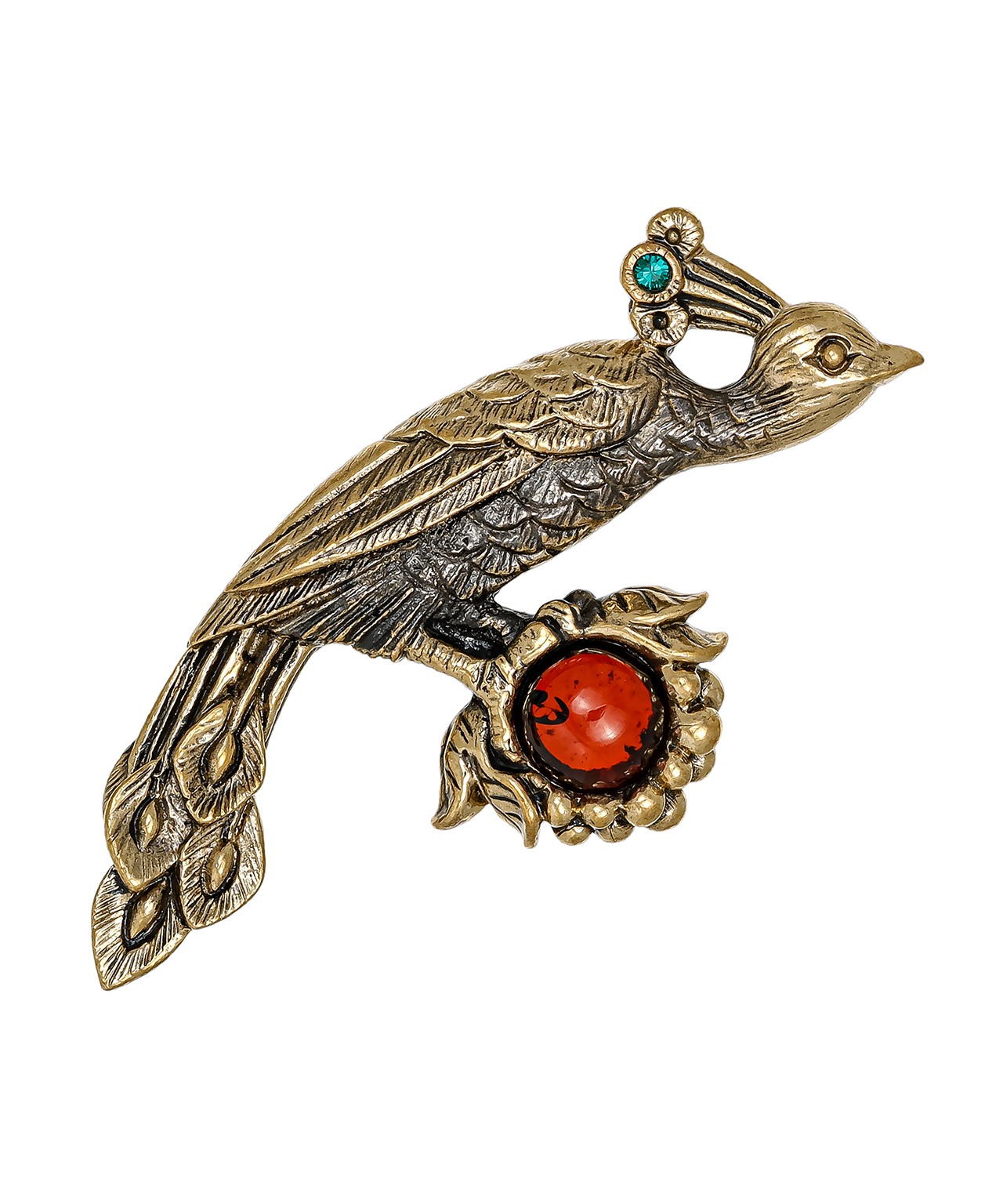 картинка Брошь Павлин Яванский 900.4 от магазина El Corazon