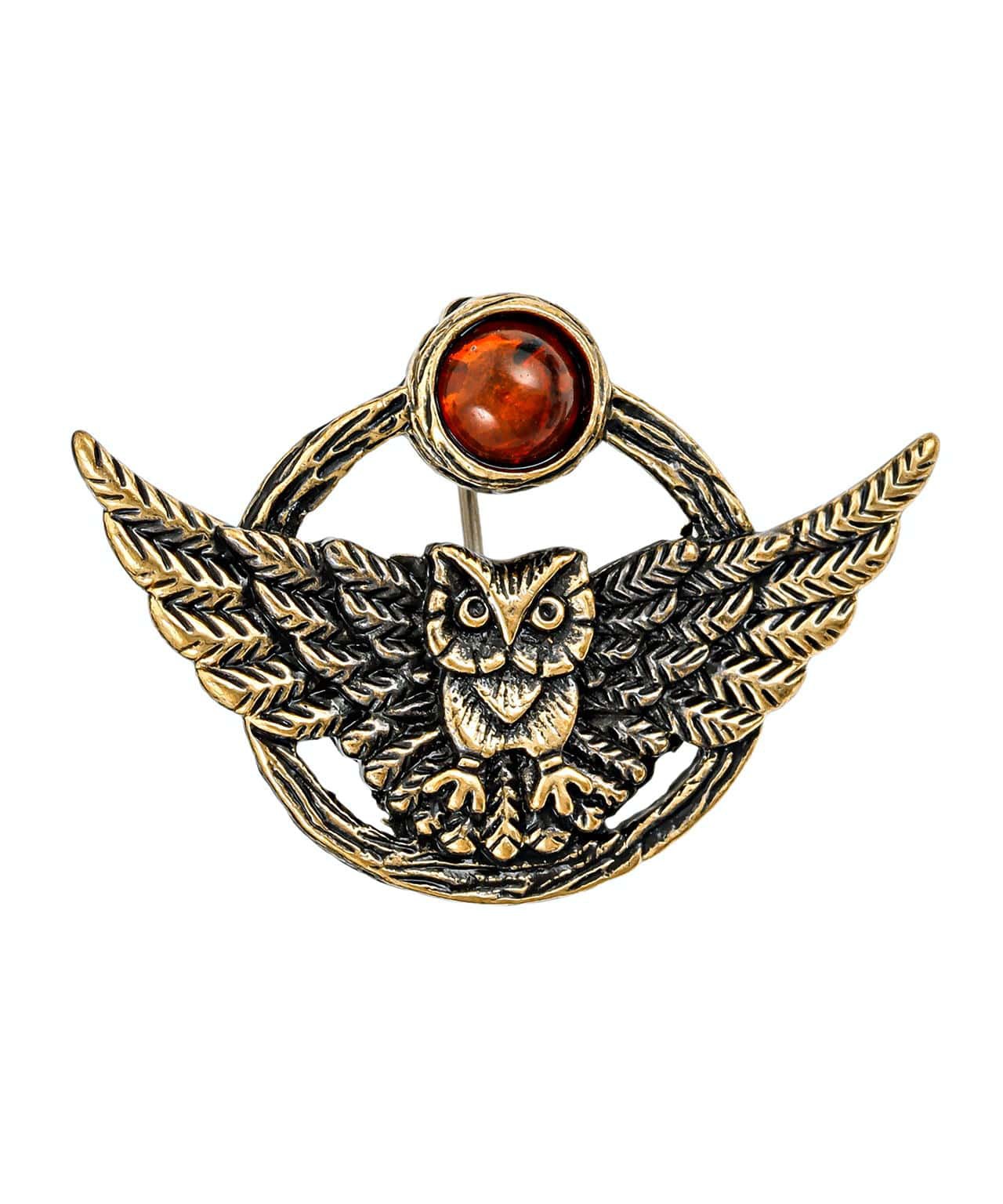 картинка Брошь Сова Круг 2862.4 от магазина El Corazon