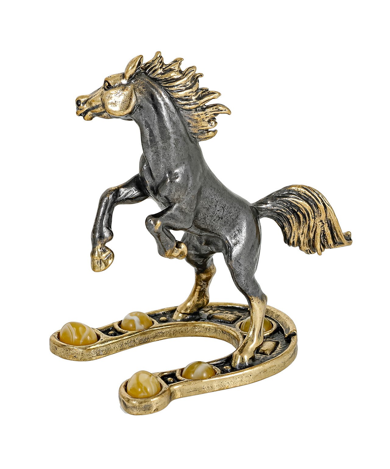 картинка Лошадь Мустанг на подкове 1471-Б, белый от магазина El Corazon