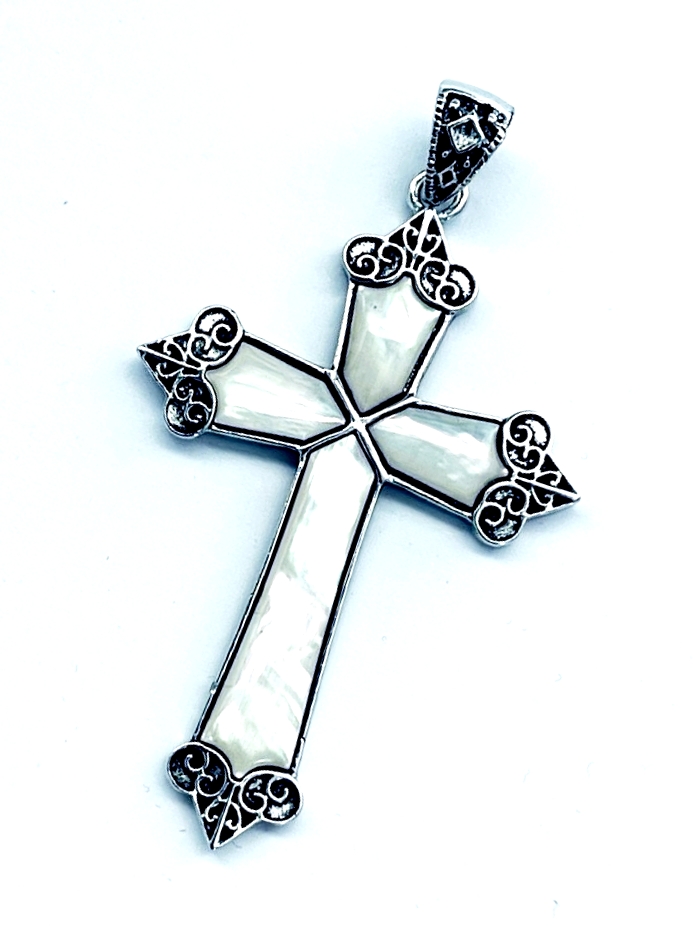 картинка Kul317 Подвеска Крест 1 из Перламутра (Гелиотис) от магазина El Corazon