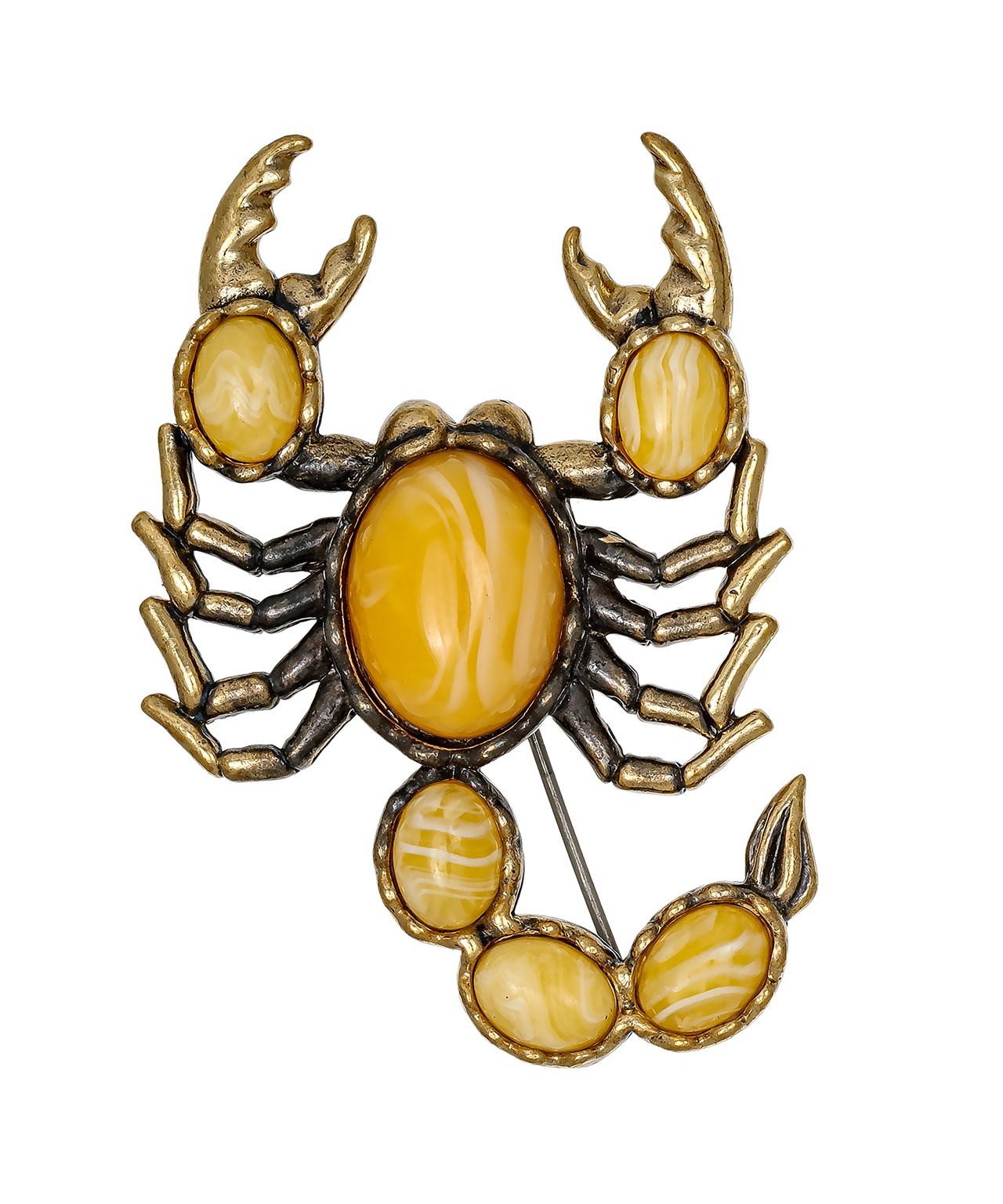 картинка Брошь Скорпион Толстохвостый 1367.4-Б, белая от магазина El Corazon