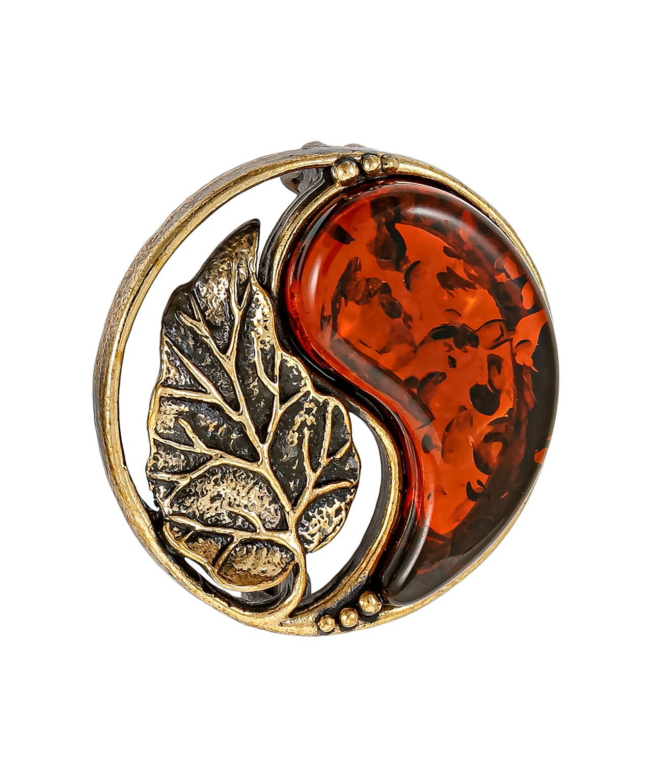 картинка Брошь Листик Инь 3982.4 от магазина El Corazon