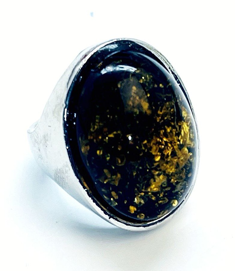 картинка Перстень "Овал" с янтарем Ring-AMB-27-19 от магазина El Corazon