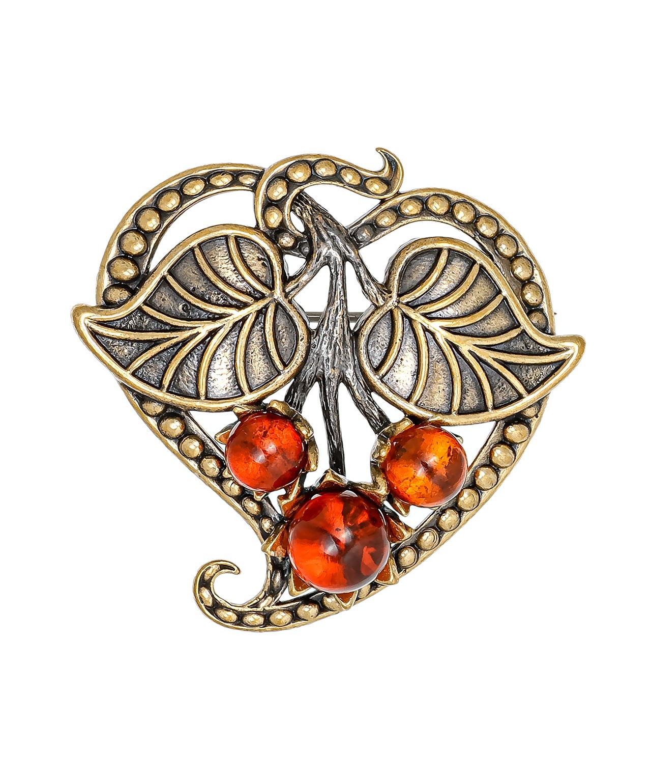 картинка Брошь Листик Сердце 1364.4 от магазина El Corazon
