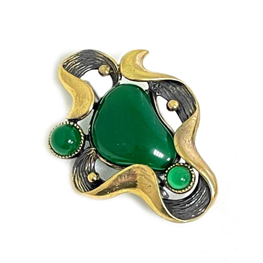 картинка Брошь Волна 2130.4-Х, зеленая от магазина El Corazon