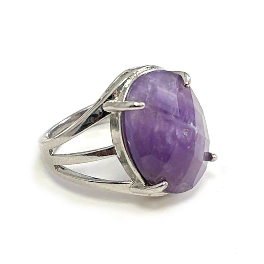 картинка Кольцо из натурального граненого камня аметист Ring-120 от магазина El Corazon