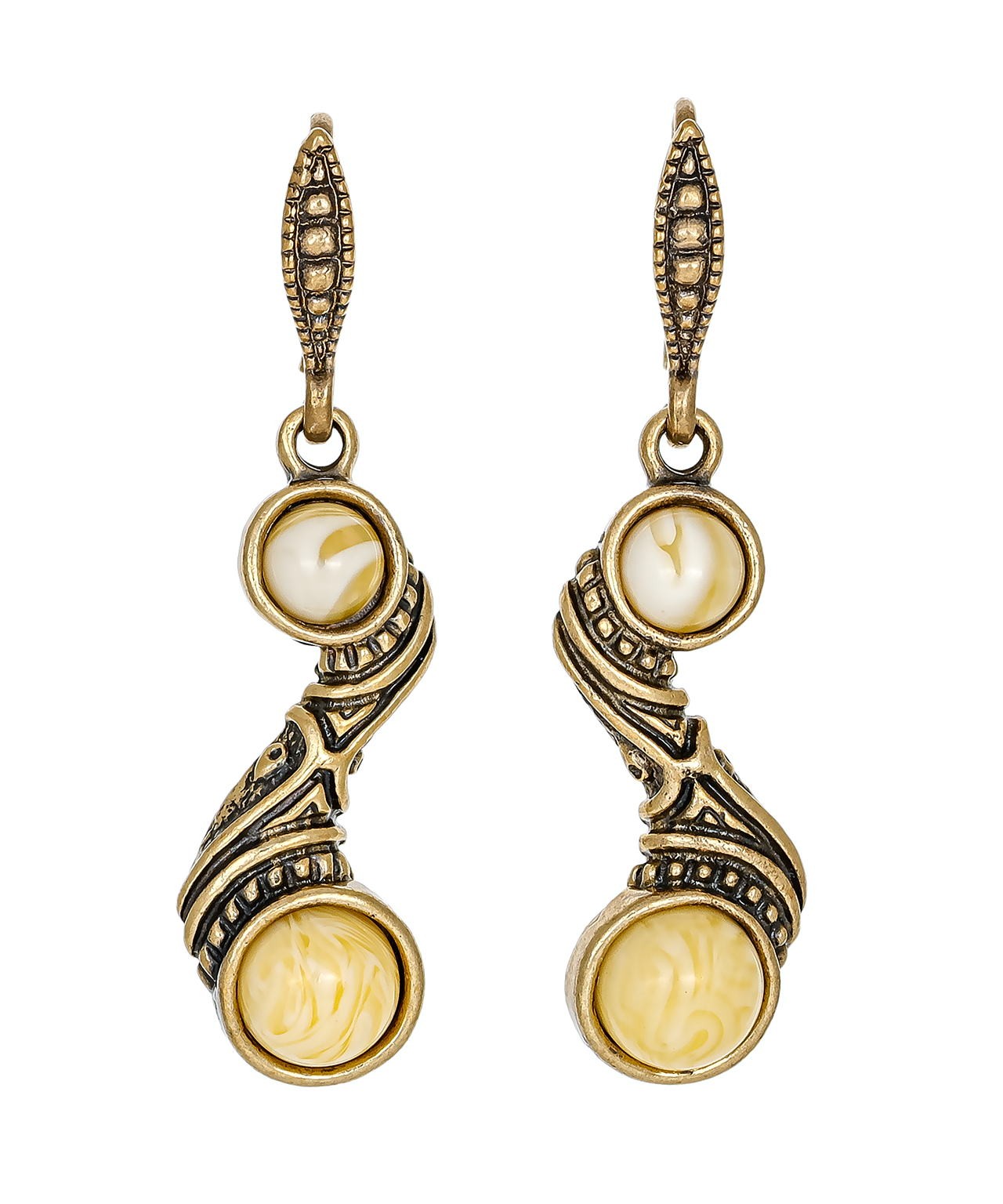 картинка Серьги Египетские 3168С-Б, белый от магазина El Corazon