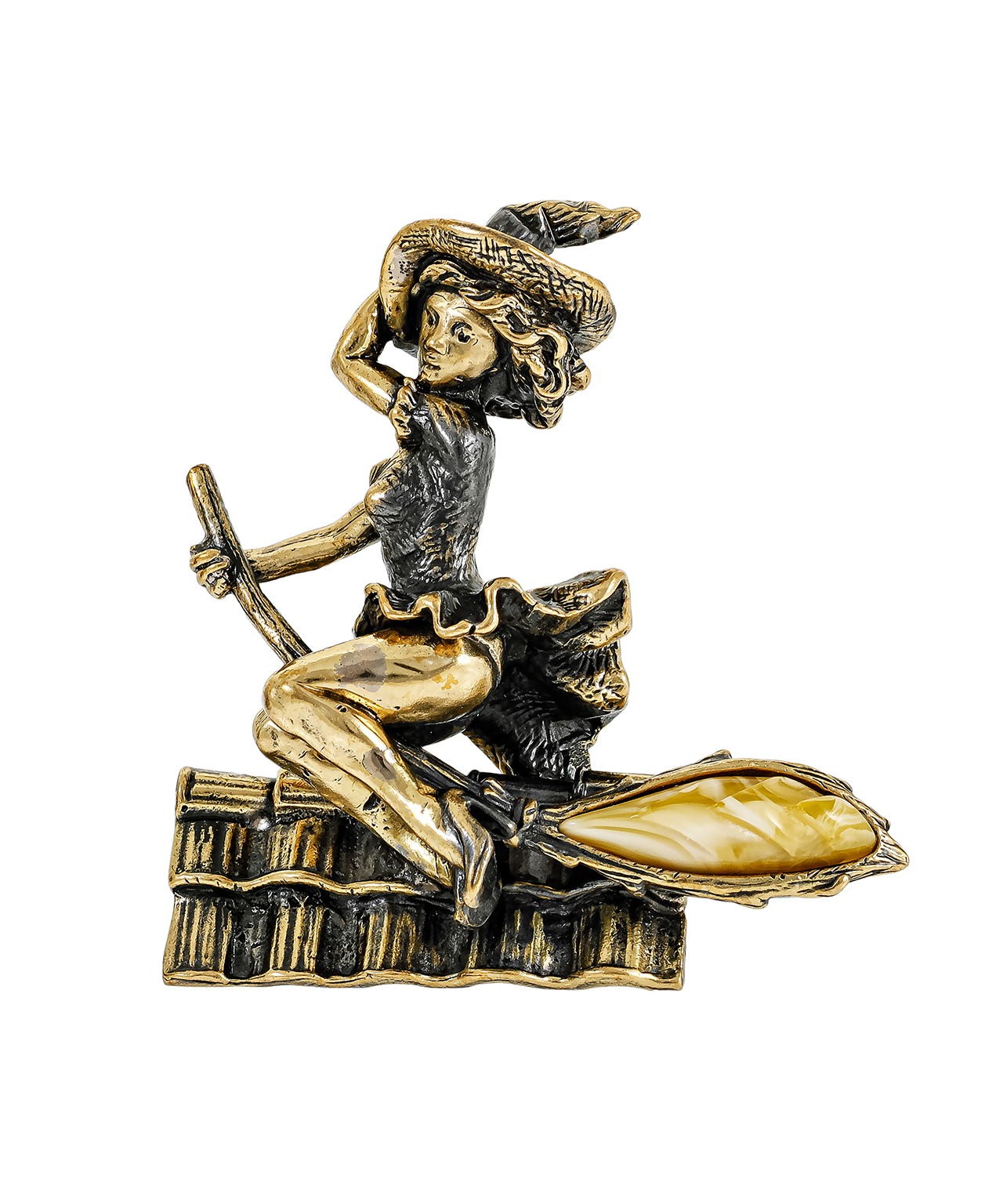 картинка Ведьмочка на крыше без подставки 3568.1-Б, белый от магазина El Corazon