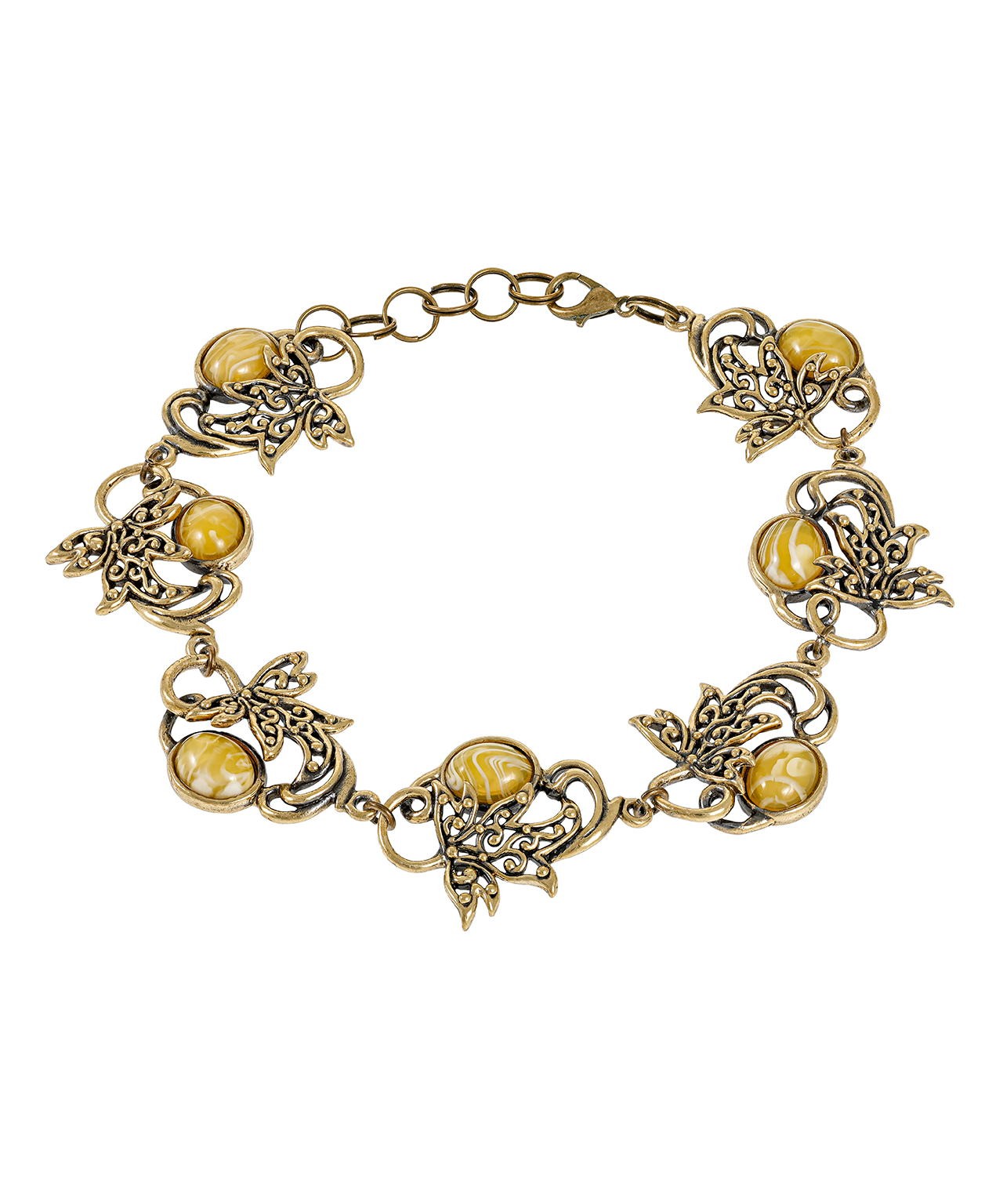 картинка Браслет Лист Кленовый кружевной 3339-Б, белый от магазина El Corazon