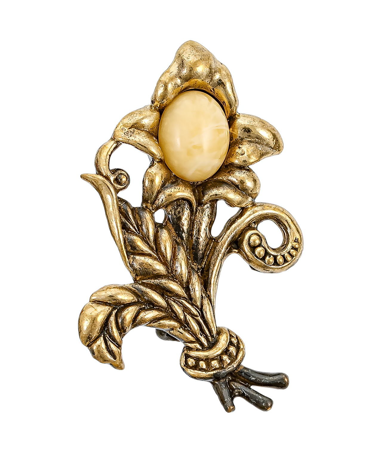 картинка Брошь Букет Альстромерия 3422.4-Б, белый от магазина El Corazon