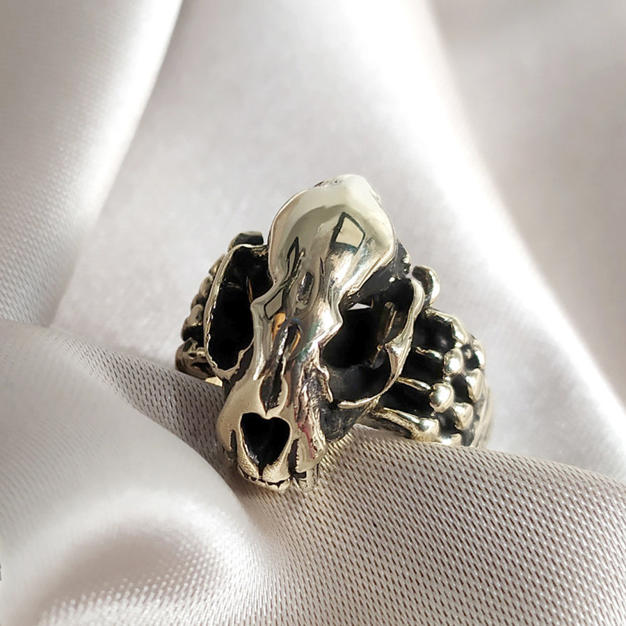 картинка Перстень Череп кошки K3-46К-16 от магазина El Corazon