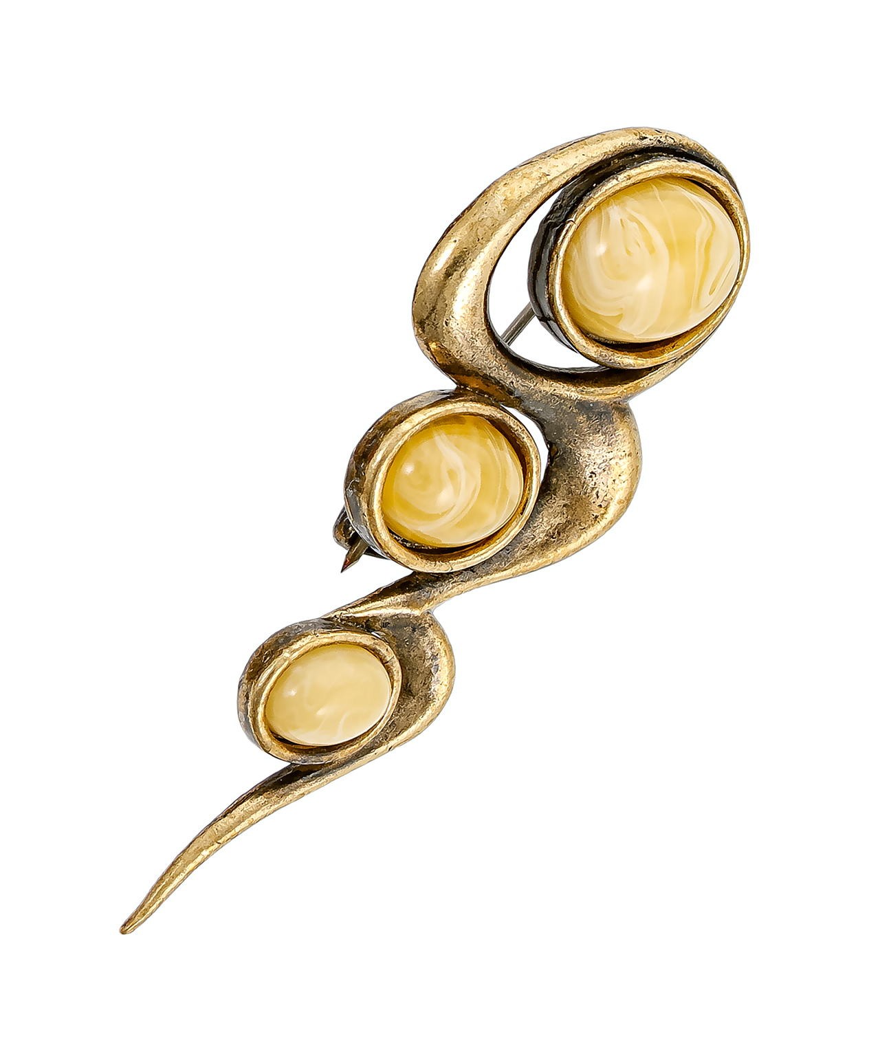 картинка Брошь Ветер Перемен 977.4-Б, белый от магазина El Corazon