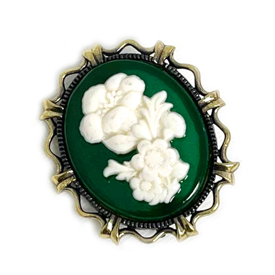 картинка Брошь Камея Букет 2492.4-Х, зеленая от магазина El Corazon