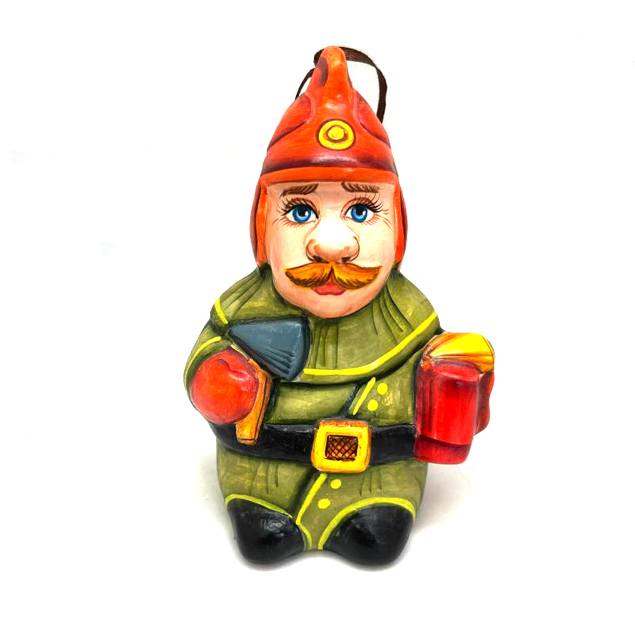картинка Фарфоровый Пожарный, легкая елочная игрушка Sr-AH-02 от магазина El Corazon