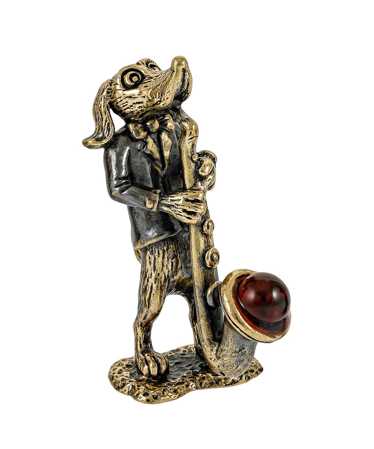 картинка Собака Такса Саксофонист без подставки 3690.1 от магазина El Corazon