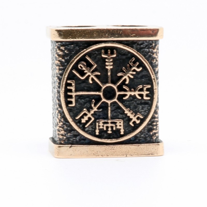 картинка Бусина прямоугольная Рунический компас, Вегвизир РЗ-ФБС134135БР от магазина El Corazon