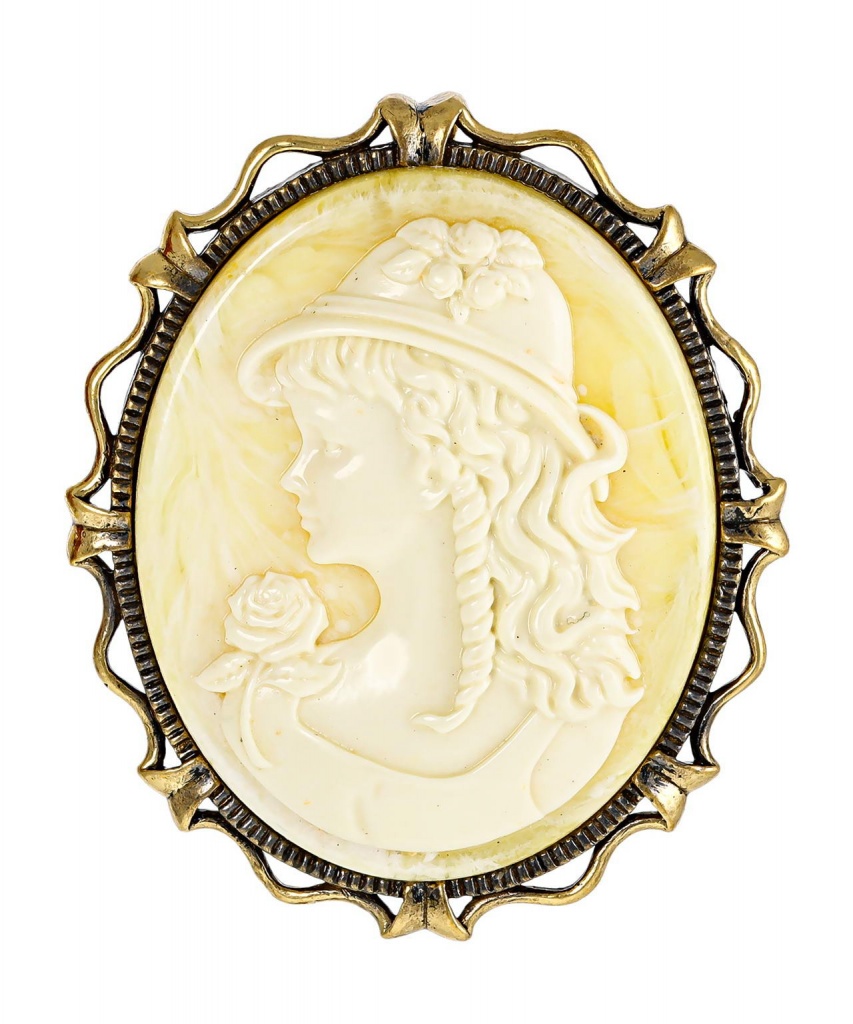 картинка Брошь Камея Юность 2612.4-Б, белая от магазина El Corazon