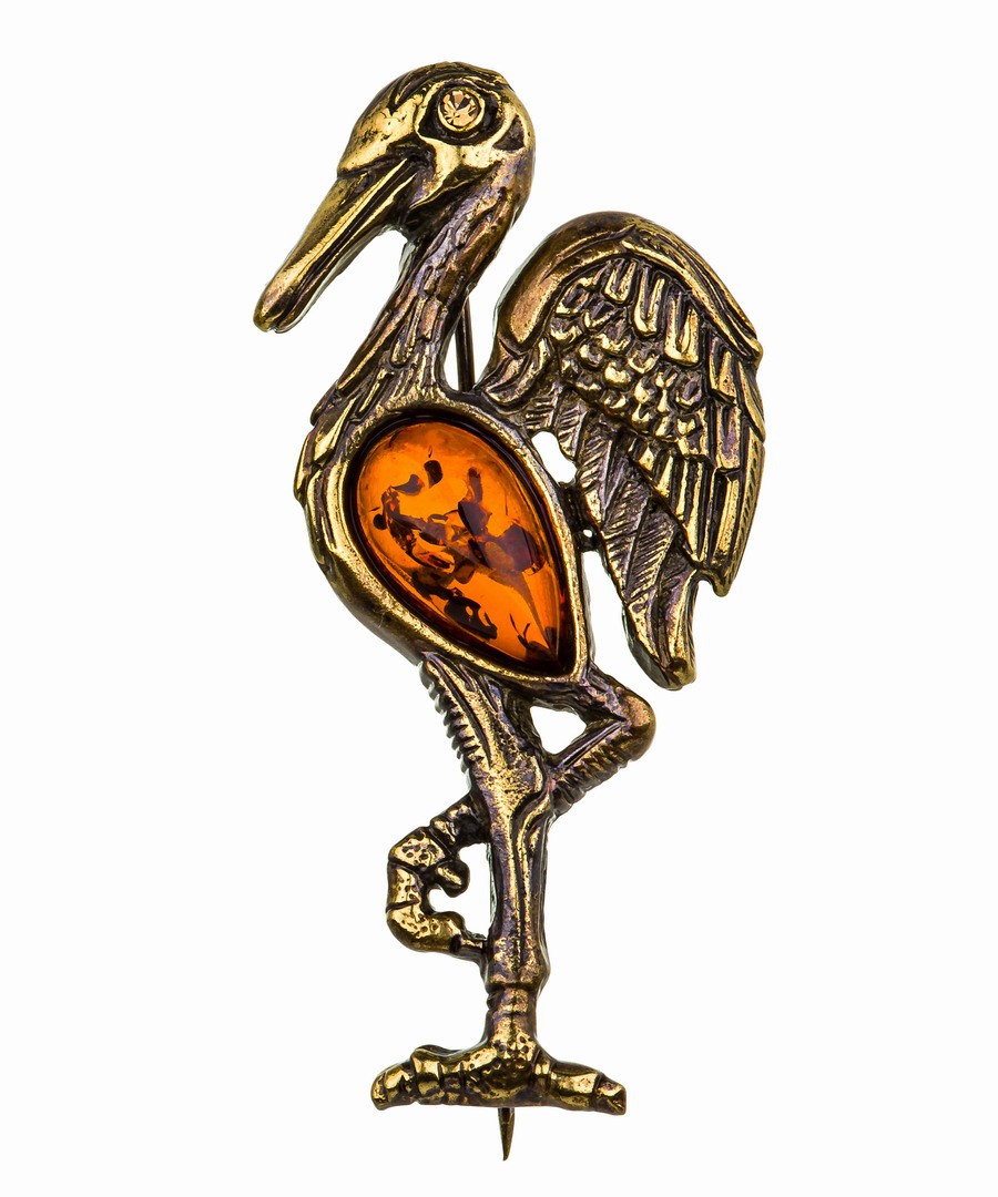 картинка Брошь Аист 807.4 от магазина El Corazon