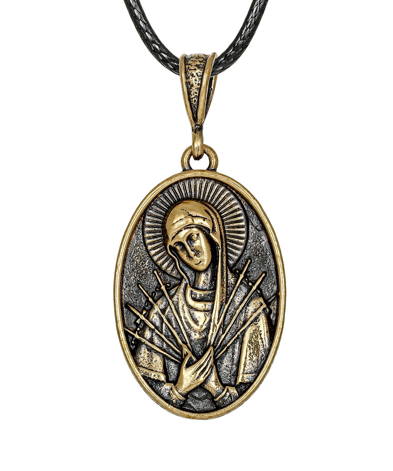 картинка Подвеска Икона Семистрельная Богородица Овал 3892.5 от магазина El Corazon