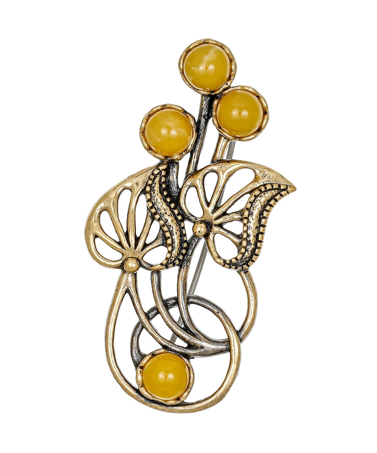 картинка Брошь Кувшинки 878.4-Б, белая от магазина El Corazon