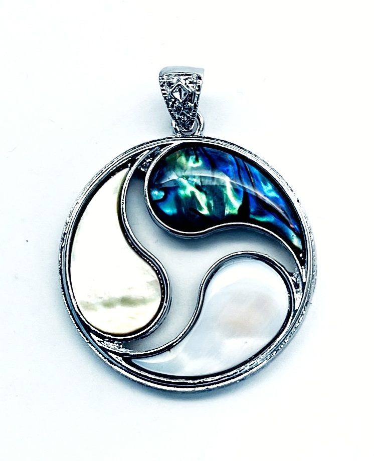 картинка Kul306 Подвеска Круг 2 из разноцветного Перламутра (Гелиотис) от магазина El Corazon