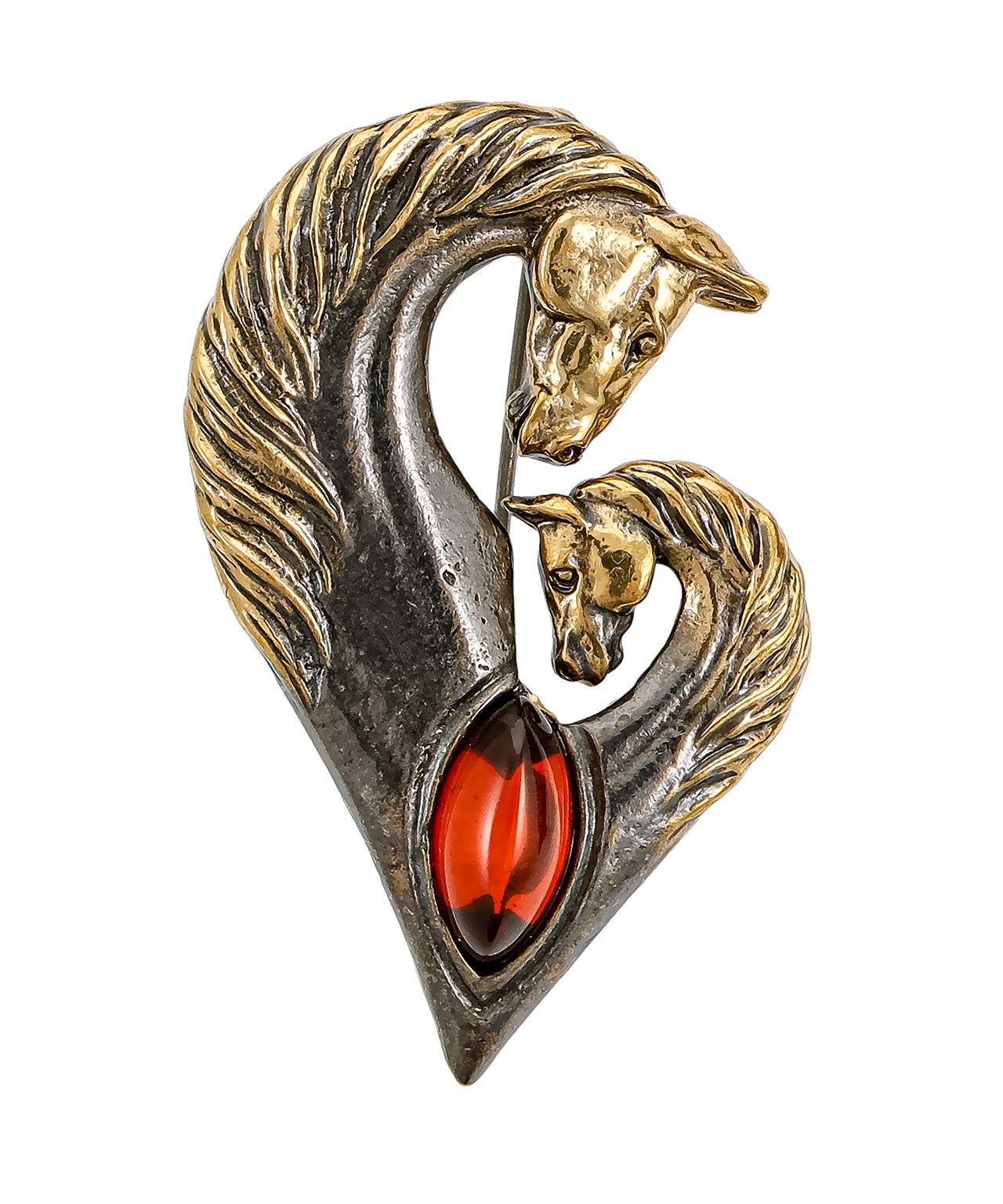 картинка Брошь Кони Сердце 3898.4 от магазина El Corazon