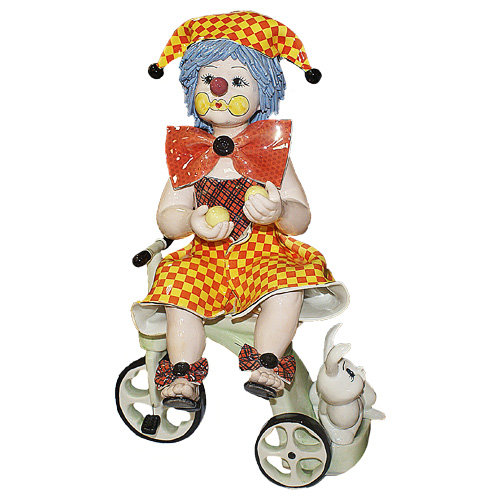 картинка Фарфоровая статуэтка "Клоун на велосипеде" ZP-20035 от магазина El Corazon