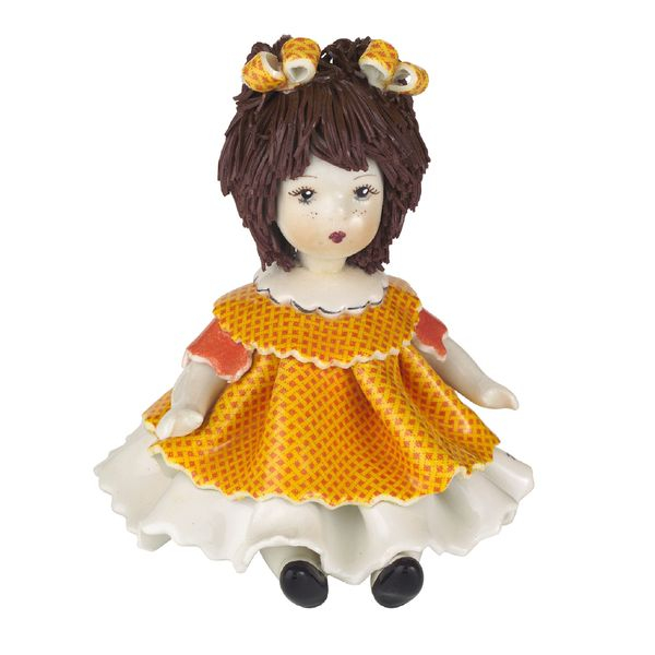 картинка Фарфоровая статуэтка "Куколка в оранжевом платье" ZP-00021 от магазина El Corazon