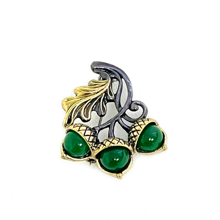 картинка Брошь Желуди трио 2674.4-Х, зеленая от магазина El Corazon