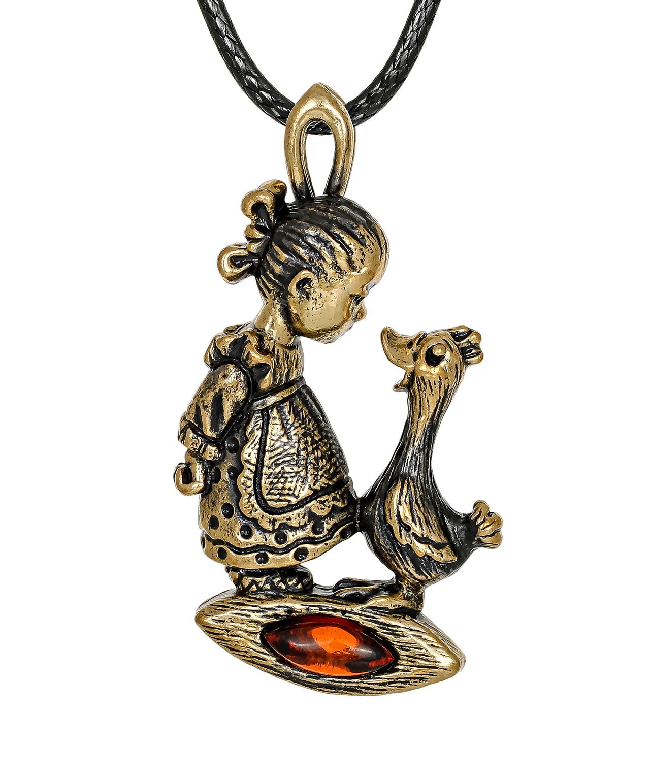 картинка Подвеска Девочка и уточка 3420.5 от магазина El Corazon