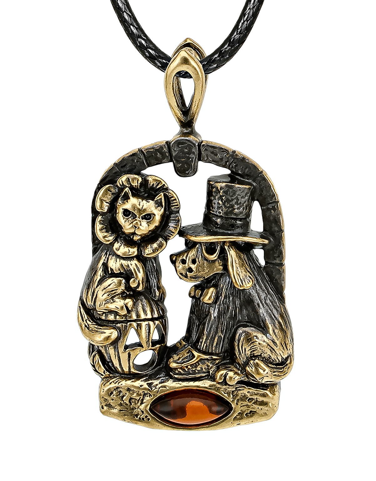 картинка Подвеска Кот и Пес Хэллоуин 3344.5 от магазина El Corazon