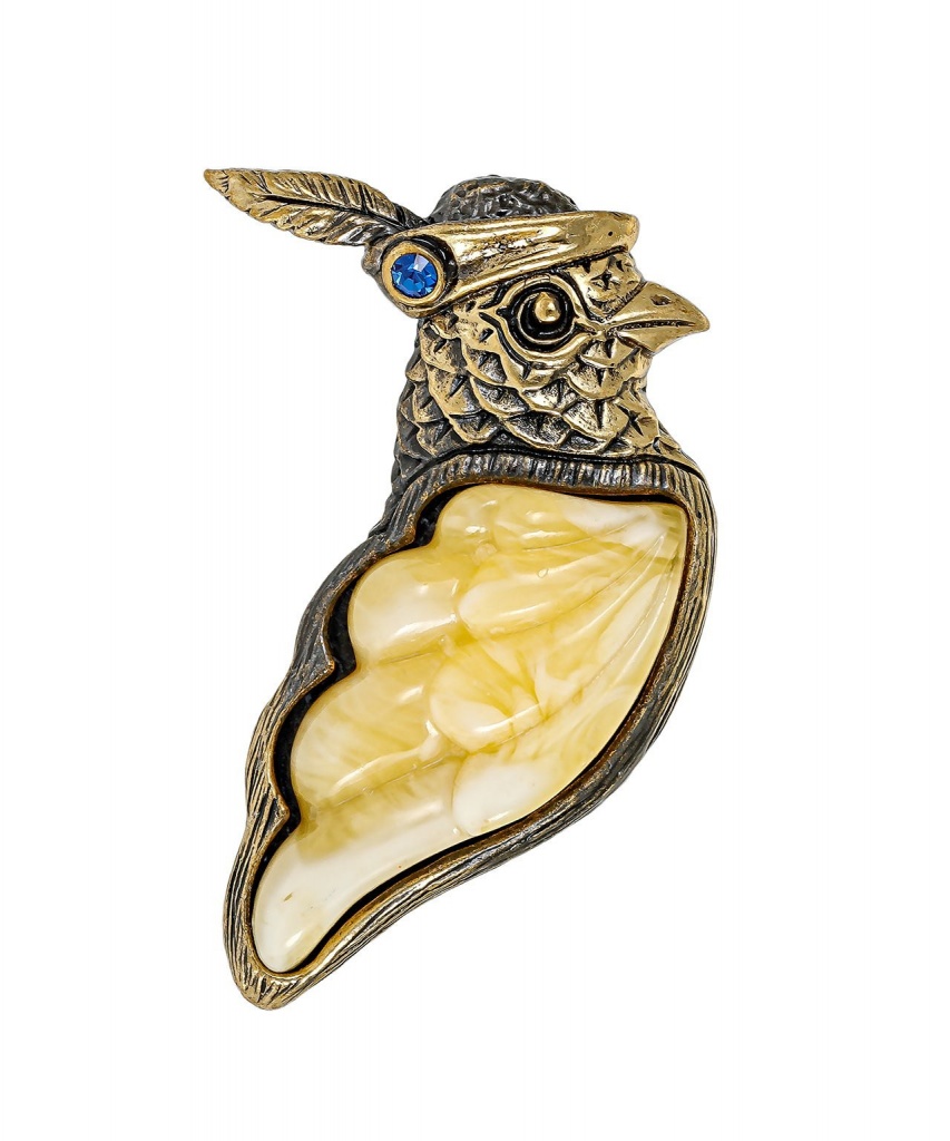 картинка Брошь Голубок 3623.4-Б, белый от магазина El Corazon