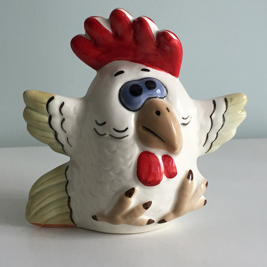 картинка Фаянсовая скульптура Петух белый Sr-VH-367 от магазина El Corazon