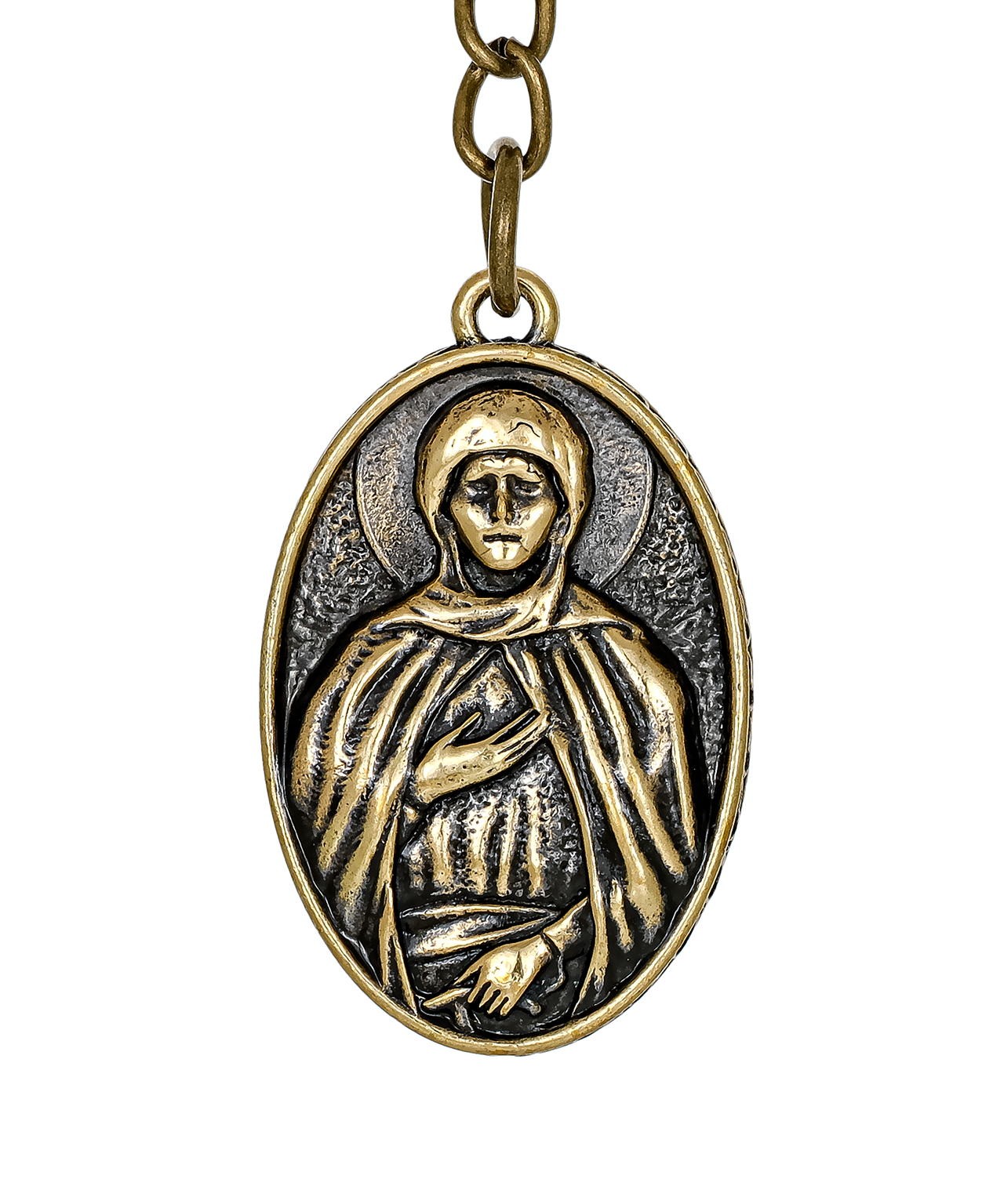 картинка Брелок Икона Ксения Петербургская Овал 3890 от магазина El Corazon