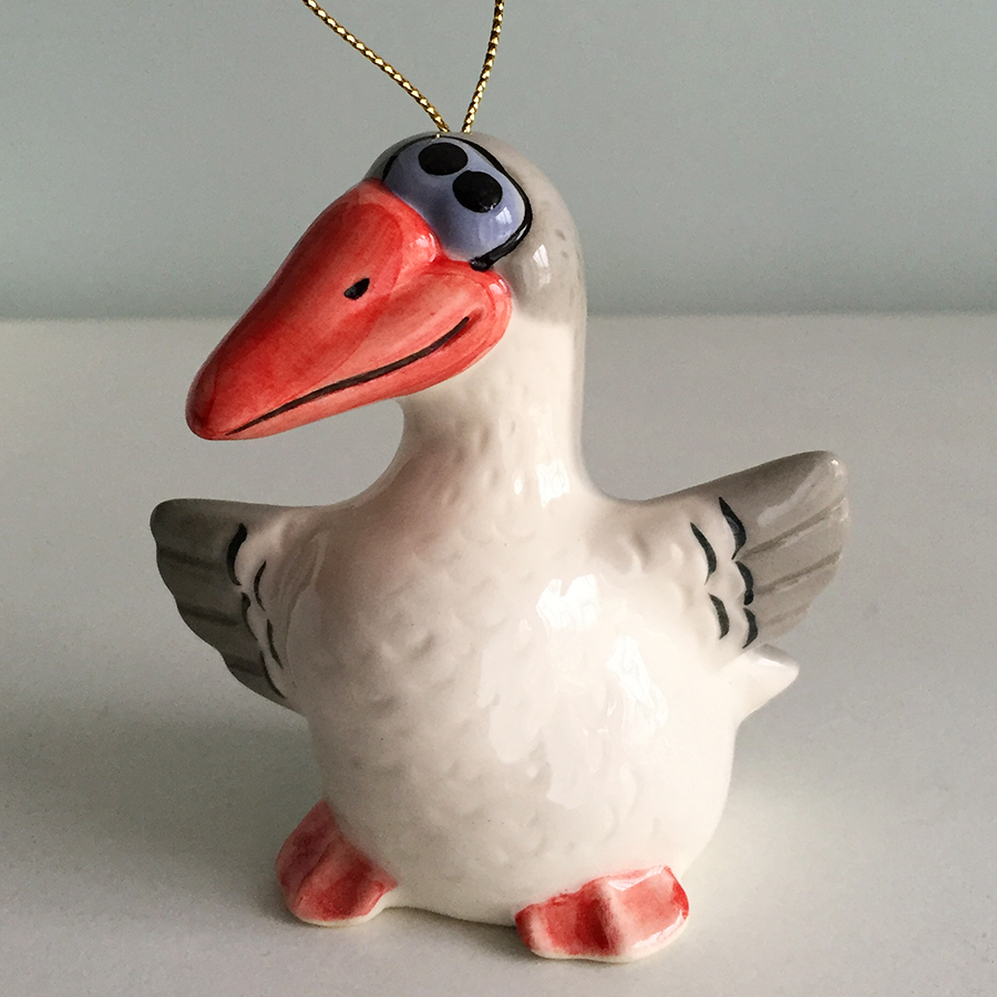 картинка Фаянсовая ёлочная игрушка Гусь Sr-VH-379 от магазина El Corazon