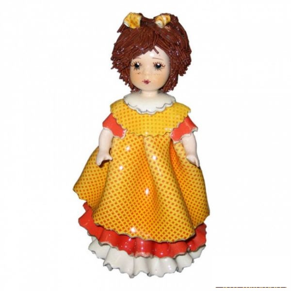 картинка Фарфоровая статуэтка "Куколка в оранжевом платье" ZP-00022 от магазина El Corazon